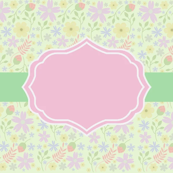 Vector frame, the card is made with flower design — Stock Vector