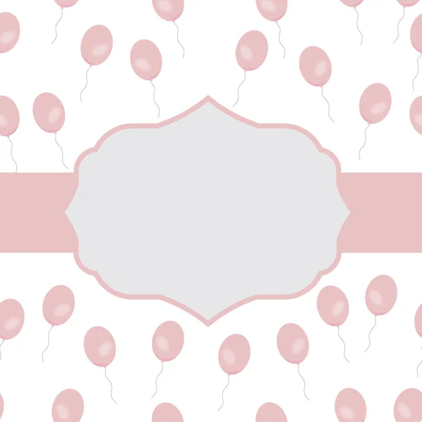 Etichetta del telaio vettoriale, realizzata in stile festivo in rosa — Vettoriale Stock