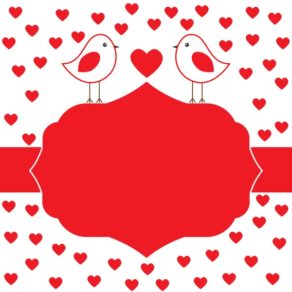Vector label frame gemaakt op het thema van Valentijnsdag in het rood — Stockvector
