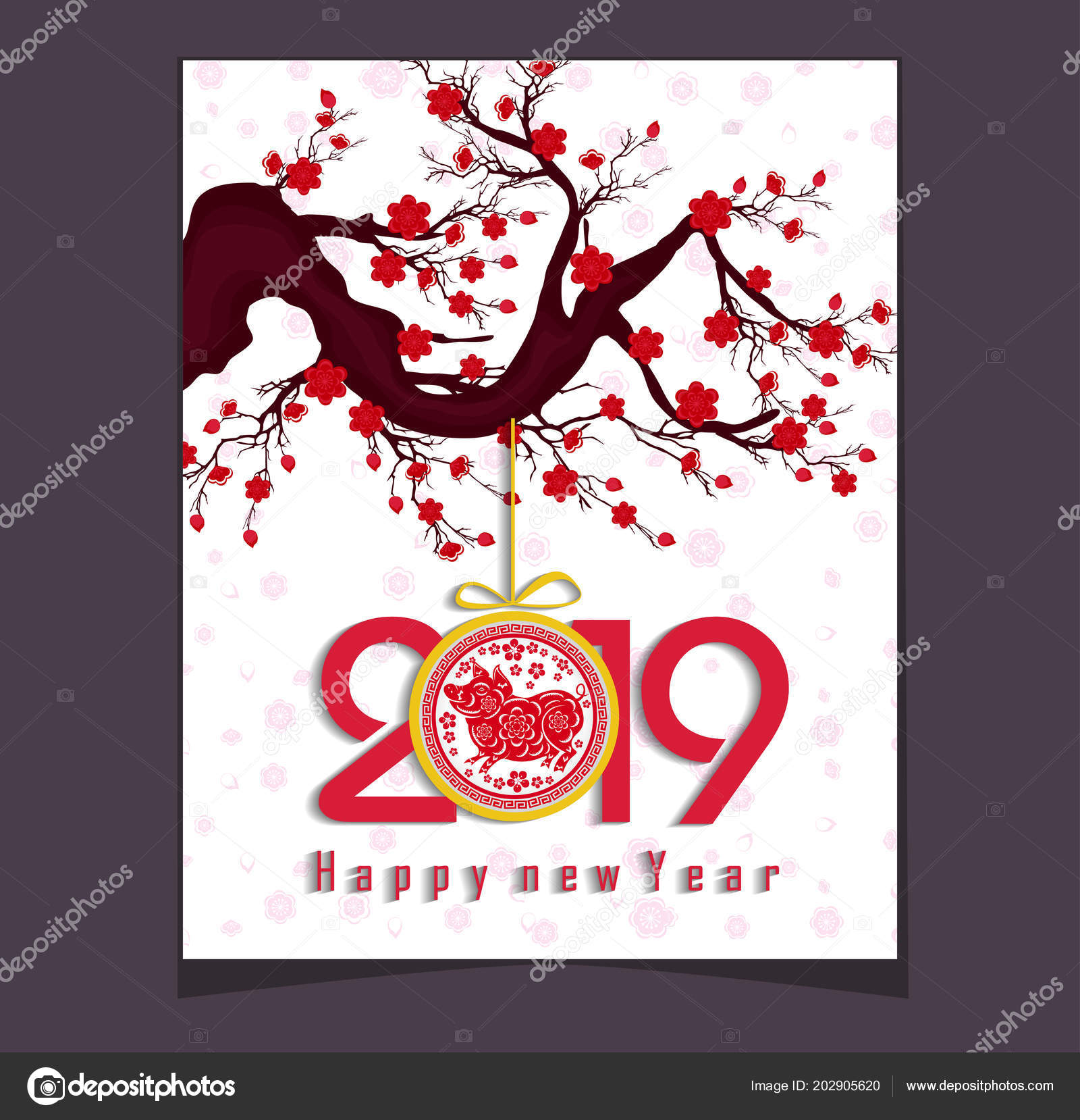 Happy Chinese New Year 19 Year Pig Lunar New Year Stock Vector Royalty Free Vector Image By C Tieulong