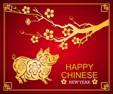 Mutlu çene yeni yıl 2019 yıl domuz. Ay yeni yıl