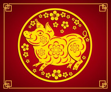 Mutlu çene yeni yıl 2019 yıl domuz. Ay yeni yıl