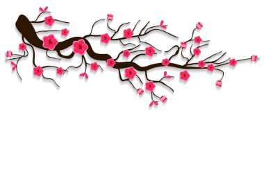 Kiraz çiçeği vektör için Çin yeni yılı ve orta Sonbahar Festivali