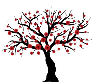 Kiraz çiçeği vektör için Çin yeni yılı ve orta Sonbahar Festivali