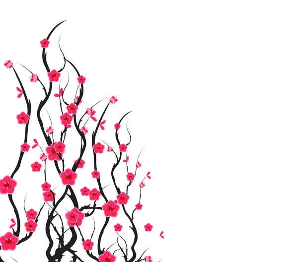 旧正月と秋祭り中旬桜の花をベクトルします — ストックベクタ
