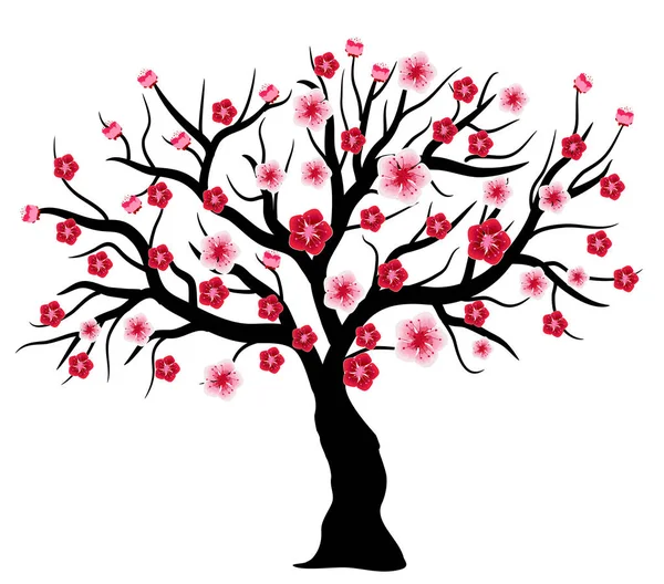 Fleur Cerisier Vecteur Pour Nouvel Chinois Festival Automne — Image vectorielle