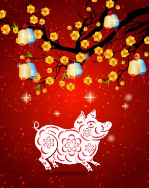 Mutlu çene yeni yıl 2019 yıl domuz. Ay yeni yıl