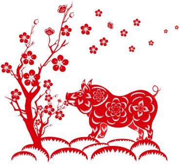 Mutlu çene yeni yıl 2019 yıl domuz. Ay yeni yıl