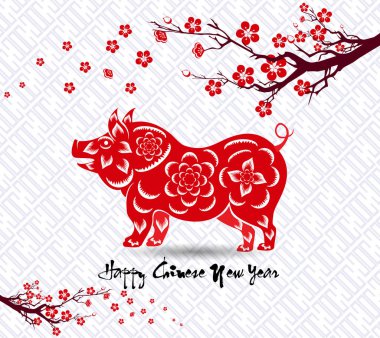 Mutlu çene yeni yıl 2019 yıl domuz. Ay yeni yıl