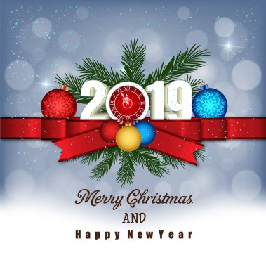 Neşeli Noel ve mutlu yeni yıl 2019