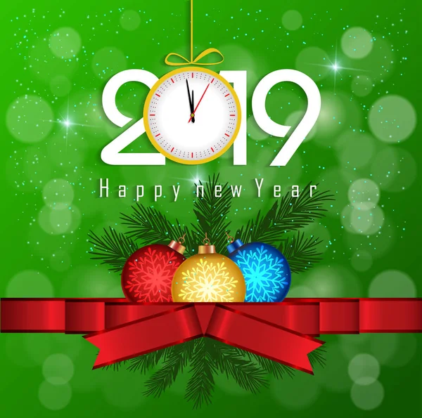 Joyeux Noël Bonne Année 2019 — Image vectorielle