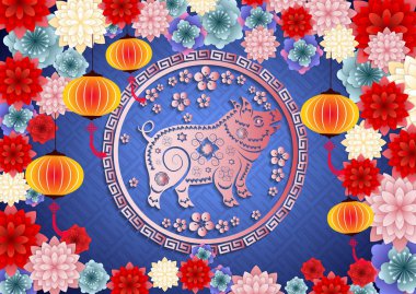 Mutlu çene yeni yıl 2019 yıl domuz. Ay yeni yıl