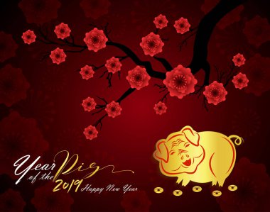 Mutlu çene yeni yıl 2019 yıl domuz. Ay yeni yıl