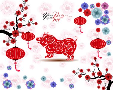 Mutlu çene yeni yıl 2019 yıl domuz. Ay yeni yıl