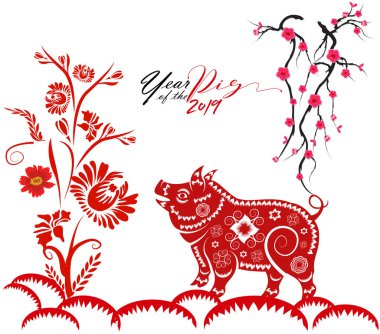 Mutlu çene yeni yıl 2019 yıl domuz. Ay yeni yıl