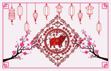 Mutlu çene yeni yıl 2019 yıl domuz. Ay yeni yıl