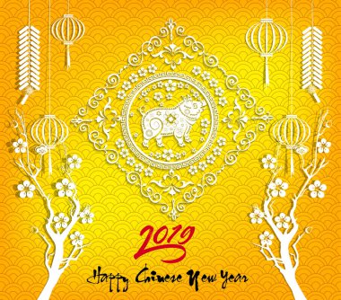 Mutlu çene yeni yıl 2019 yıl domuz. Ay yeni yıl