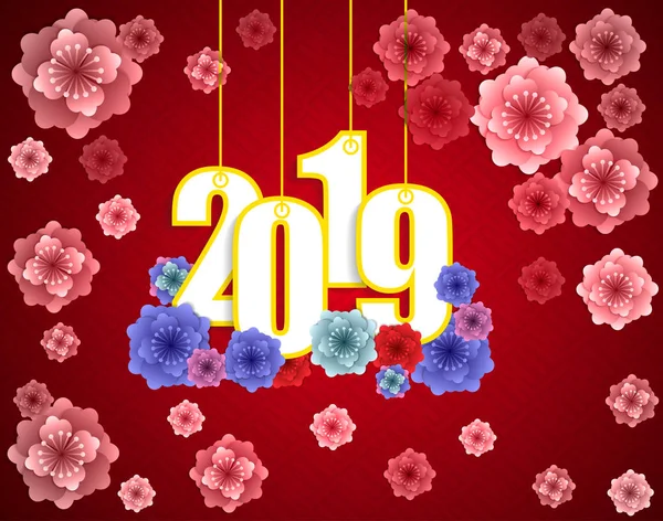 Китайским Новым 2019 Годом Свиньи Лунный Новый Год — стоковый вектор