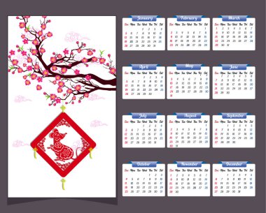 Yeni yıl için 2020 takvim 