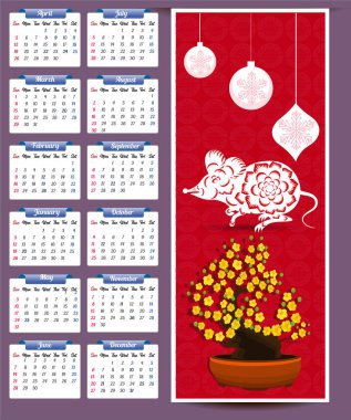 Yeni yıl için 2020 takvim 