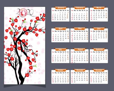 Fare yılı yeni yıl için 2020 takvim