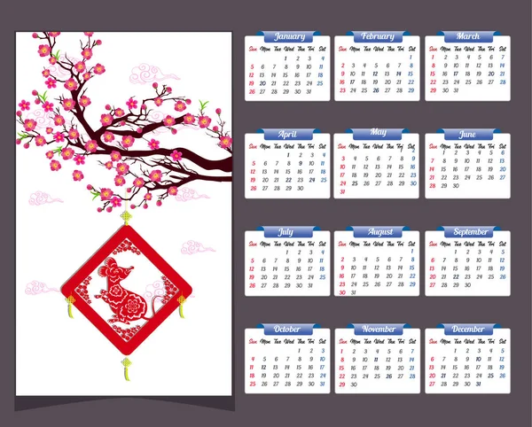 Yeni yıl için 2020 takvim 