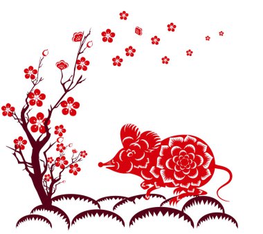 Mutlu Yeni Çin Yılı farenin Rat yıl 2020 yıl