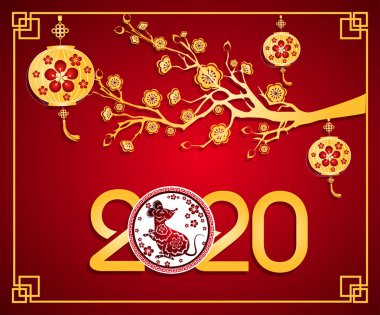 Mutlu Yeni Çin Yılı farenin Rat yıl 2020 yıl