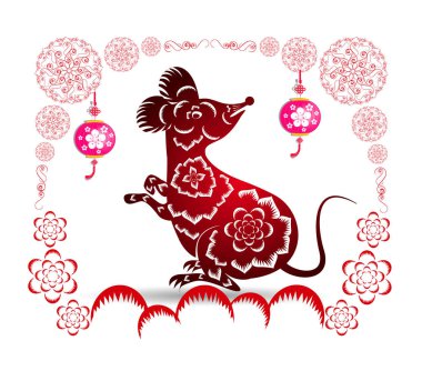 Mutlu Yeni Çin Yılı farenin Rat yıl 2020 yıl