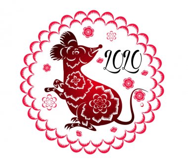 Mutlu Yeni Çin Yılı farenin Rat yıl 2020 yıl