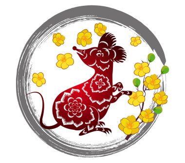 Mutlu Yeni Çin Yılı farenin Rat yıl 2020 yıl