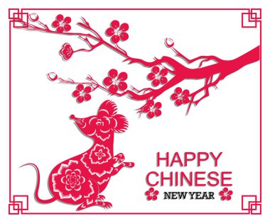 Mutlu Yeni Çin Yılı farenin Rat yıl 2020 yıl