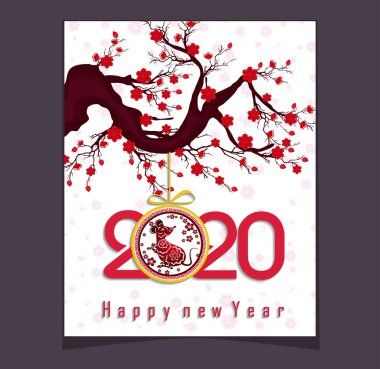 Mutlu Yeni Çin Yılı farenin Rat yıl 2020 yıl