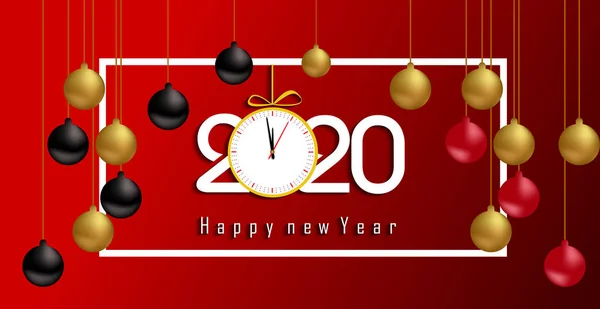 2020年新年快乐 字母问候题词 — 图库矢量图片