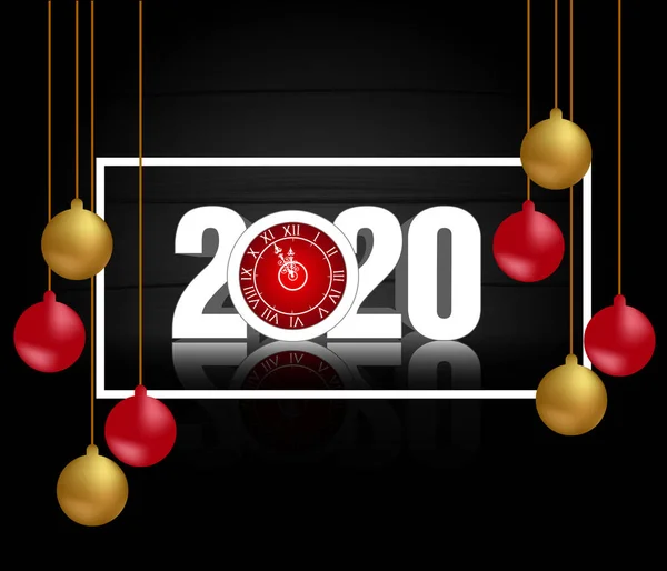 Feliz Año Nuevo 2020 Inscripción Saludo Letras — Archivo Imágenes Vectoriales