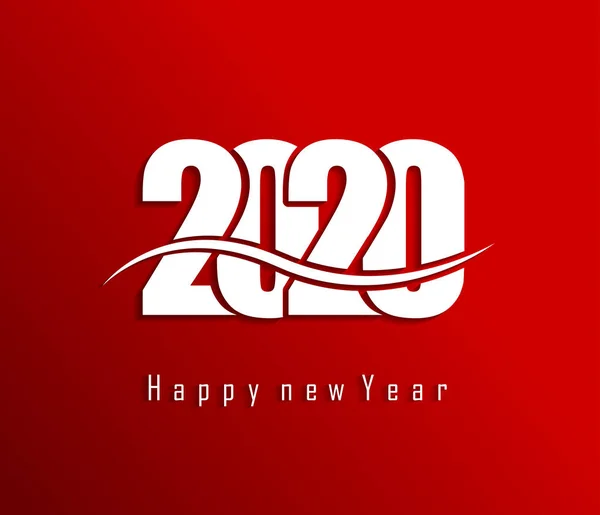 Ευτυχισμένο Νέο Έτος 2020 Επιγραφή Χαιρετισμού Γραμμάτων — Διανυσματικό Αρχείο