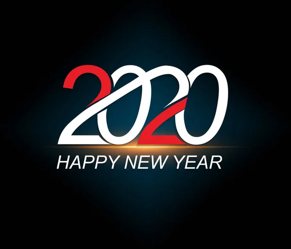 Feliz Ano Novo 2020 Carta Inscrição Saudação —  Vetores de Stock