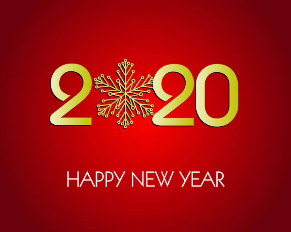 2020年新年快乐 字母问候题词 — 图库矢量图片