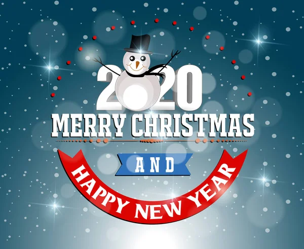 Merry Christmast Happy New Year 2020 — Stock Vector