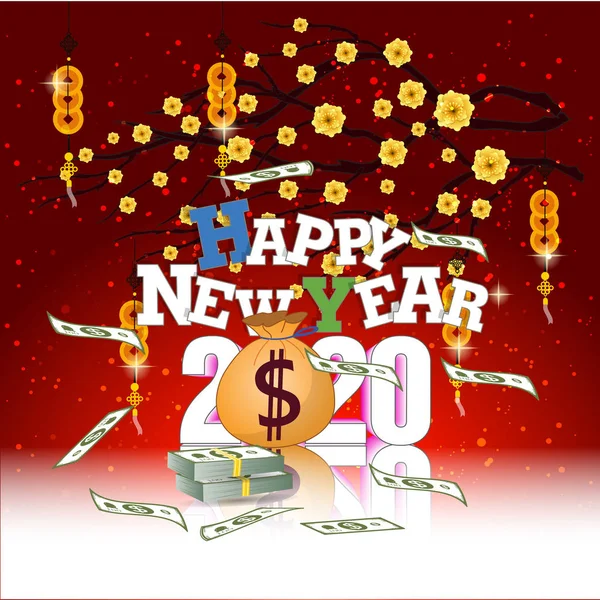 Chinesisches Neujahr Roter Umschlag Flaches Symbol Jahr Der Ratte 2020 — Stockvektor