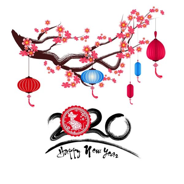 Китайський Новий Рік Конверт Червоний Плоский Значок Щура 2020 — стоковий вектор