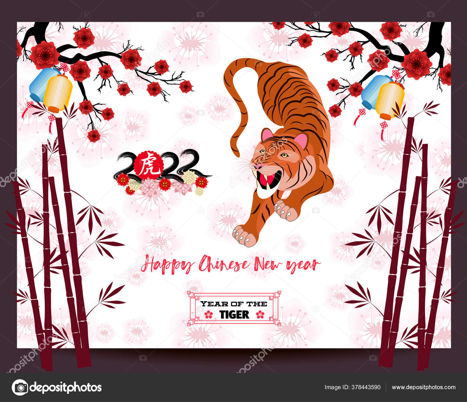 Chinese New Year 22 Year Tiger Lunar New Year Banner Vector Image By C Tieulong Vector Stock