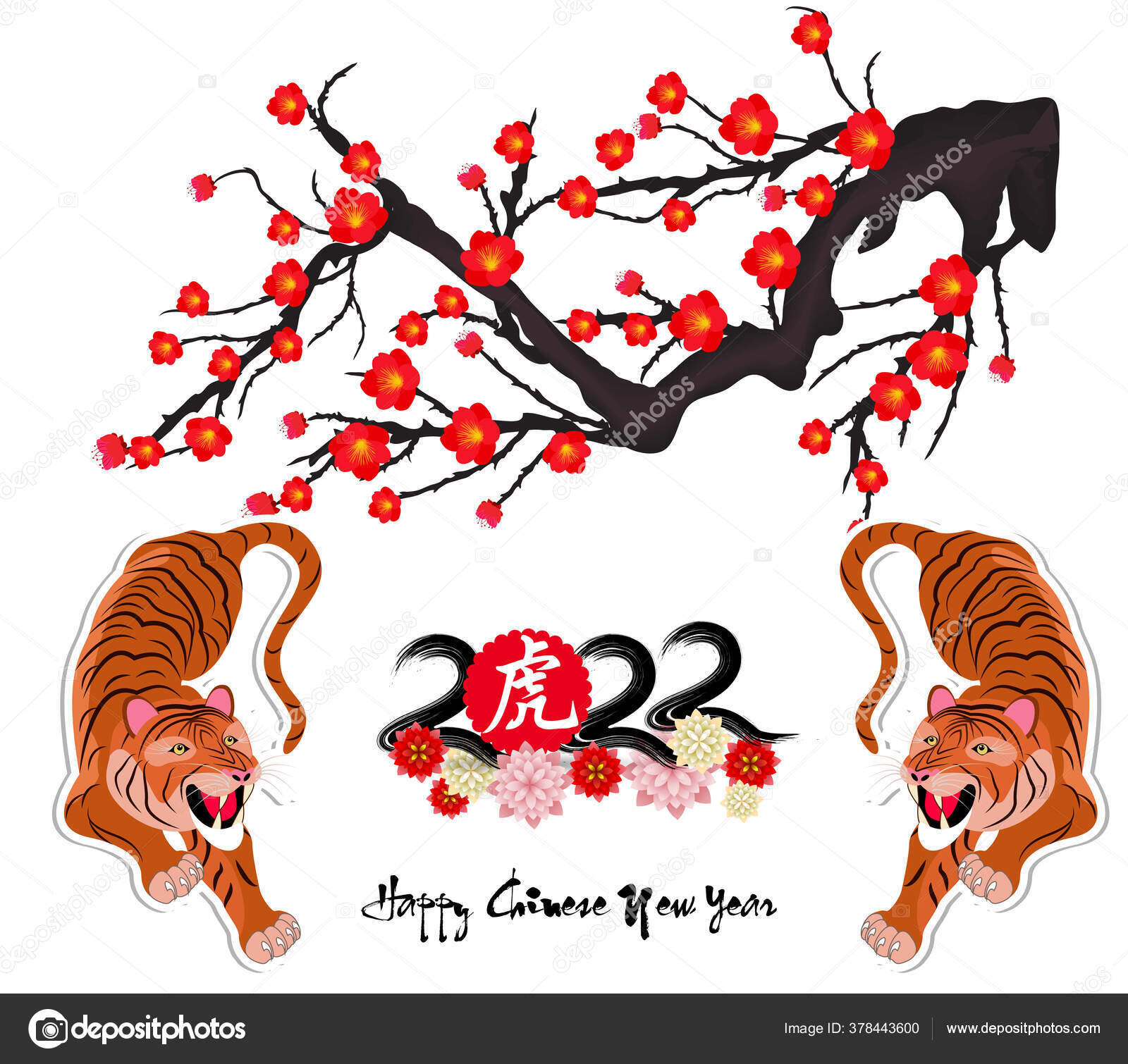 Chinese New Year 22 Year Tiger Lunar New Year Banner Vector Image By C Tieulong Vector Stock