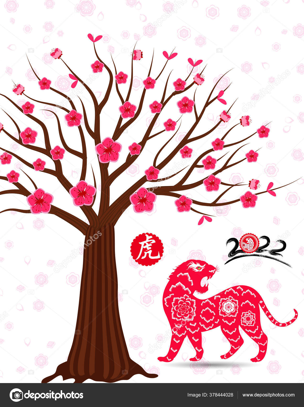 Chinese New Year 22 Year Tiger Lunar New Year Banner Vector Image By C Tieulong Vector Stock