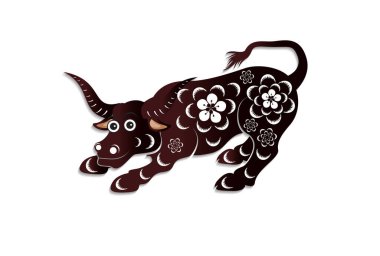 Mutlu Çin Yeni Yılı 2021 Öküz 'ün kiraz çiçekli yılı