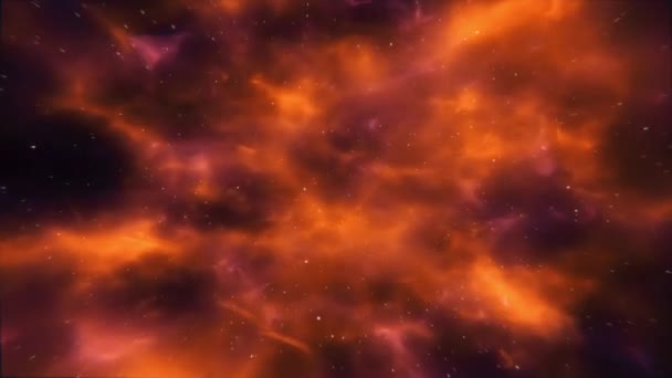 Płynnie pętelkowa animacja przelatująca przez świecące mgławice i gwiazdy — Wideo stockowe