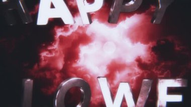 Canlandırılmış Cadılar Bayramı metni ve karanlık ay ve bulutlu mistik animasyon arka planı