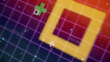 Basit geometrik şekillerden oluşan 4k Soyut 3d oluşturma arkaplanı