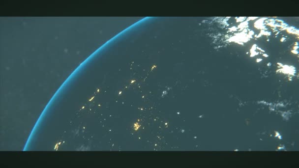 Vista de una sección de la tierra giratoria desde el espacio — Vídeo de stock