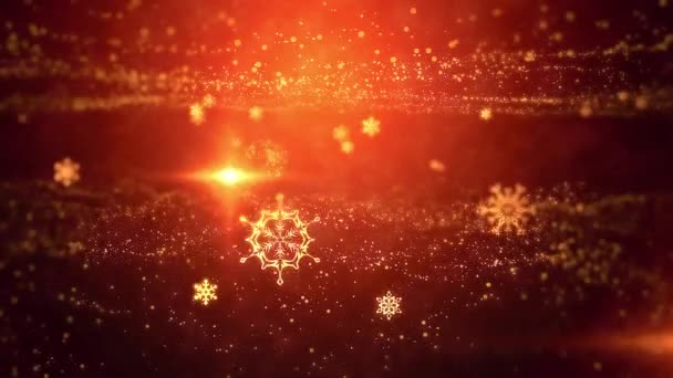 4k. background. Falling snow flakes. with particles christmas background — Stock Video